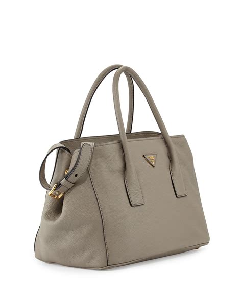 prada shopping bag vitello daino argilla|Prada Vitello Daino Garden Tote Bag, Gray (Argilla).